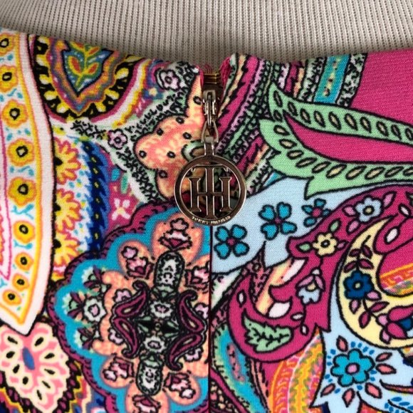 Tommy Hilfiger Dress Size 4 Paisley Fine Soft Nylon 3/4 Bell Sleeves. - Picture 5 of 6